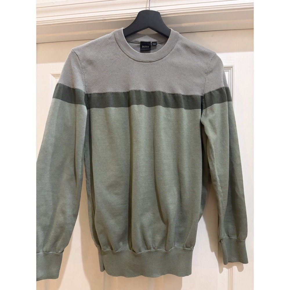 Hugo Boss Uklam Collection Crew Neck Pullover Men's Sweater Large Pastel Green